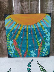 Jimmy Buffett Bubbles Up Lyric Acrylic Painting on 10 x 10 x 1/4″ wood panel,