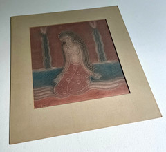 Antique Watercolor Art Deco Style Painting by Hazel Frazee, Chicago, IL