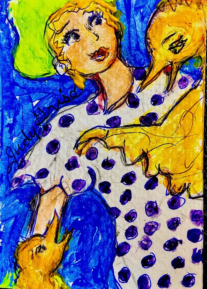 Girl With Two Birds