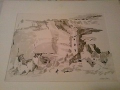 Nice Prentiss Taylor ink-wash (sumi) of Cliff Palace CO . Well listed artist
