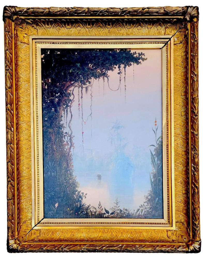 Norton Bush (1834-1894) Tropical Landscape Oil Painting