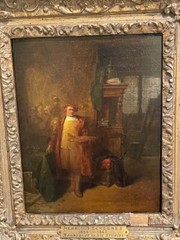 Early Hendricus Johannes Scheeres Oil Painting titled „Rembrandt in his Studios“