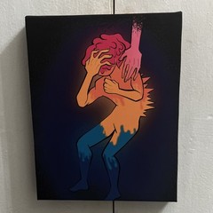 Colorful Modern Abstract Emotional Figure Painting on Canvas