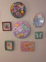 „Dandelion dreams“, original painting on a round 10 inch canvas