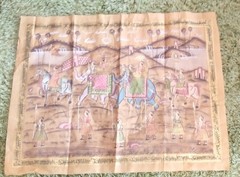 FABULOUS India Indian Folk Art PICHWAI PAINTING on Fabric Textile Silk? ESTATE