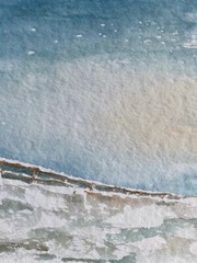 Unknown Naturalist Winter Landscape Sweden Scandinavia Watercolor 22.5×17.5