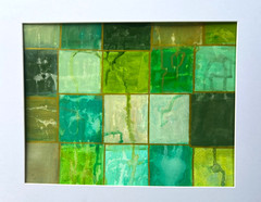 Painting Original Abstract Art Matted 11×14 Acrylic Green Wall Decor Jimarieart