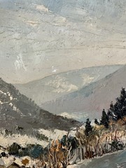 René FADIER (XX) View Of Mountains In Jougne Burgundy Switzerland Lausanne