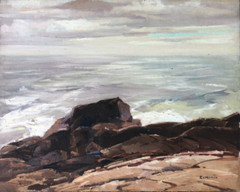 White Waves Rockport Seascape 16 x 20 Oil Painting-1930s/40s-Gustave Cimiotti