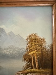 VTG Original Oil Painting on Canvas Landscape Signed T Webster 13″ x 11″ Framed