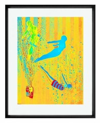 FREE SPIRIT 11×14″ Matted Art Print Modern Pop Vintage Diver Diving Artwork #1