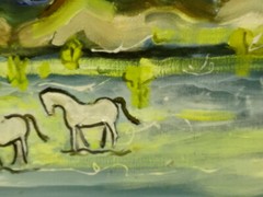 Ivan Rane 2022 Painting “ Horses in Taos“ New Mexico Oil on Canvas 43″x31″