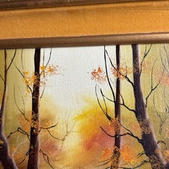 Albert LeGrand „Autumn In the Woods“ Scene Oil on Canvas Painting Signed