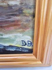 Stunning painting with Norwegian forest landscape, cottage decor, Farm house