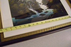SILK HAND PAINTED WATERFALL WALL ART 20 1/2 X 23 ASIAN SIGNED