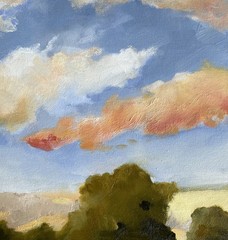 Original Oil Painting On Stretched Canvas Sunrise Clouds Contemporary Fine Art