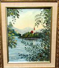 ENIKA ZULIC ORIGINAL OIL ON CANVAS LAKE BLED LANDSCAPE PAINTING
