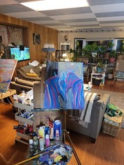 Stallions in Love Expressive Acrylic Painting 16×20 Romantic Modern Art