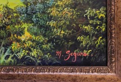 60″x39″ Signed Large Caribbean Framed Oil/Mixed Canvas Painting by M. Segura