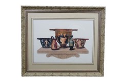 2 Henry Moses Neoclassical Greek Etruscan Pottery Urn Engraving Prints 28″