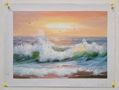 Seascape #6D-BS6-9, 12-1/2″ x 17″ – 100% Hand painted Oil Painting on Canvas,