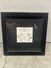 Tim Biskup Pencil Drawing Framed Original Art Signed Space Man