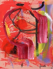 Original FINELLI 11×14 Abstract Acrylic Earth Tones Red Canvas Decor COA G13O