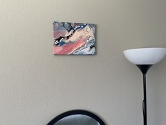 Pink Bubble World Abstract Acrylic Painting