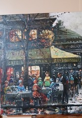 OIL ON CANVAS “ CAFE de la PAIX“ MEASURES 24″ × 36″ EDOUARD CORTES STUDIO