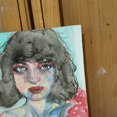 Original Watercolor Painting Portrait Study 6×8 by JJ