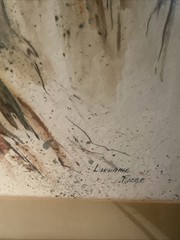 ORIGINAL MCM LORRAINE FIEGE ABSTRACT IMPRESSIONIST LANDSCAPE WATERCOLOR SIGNED