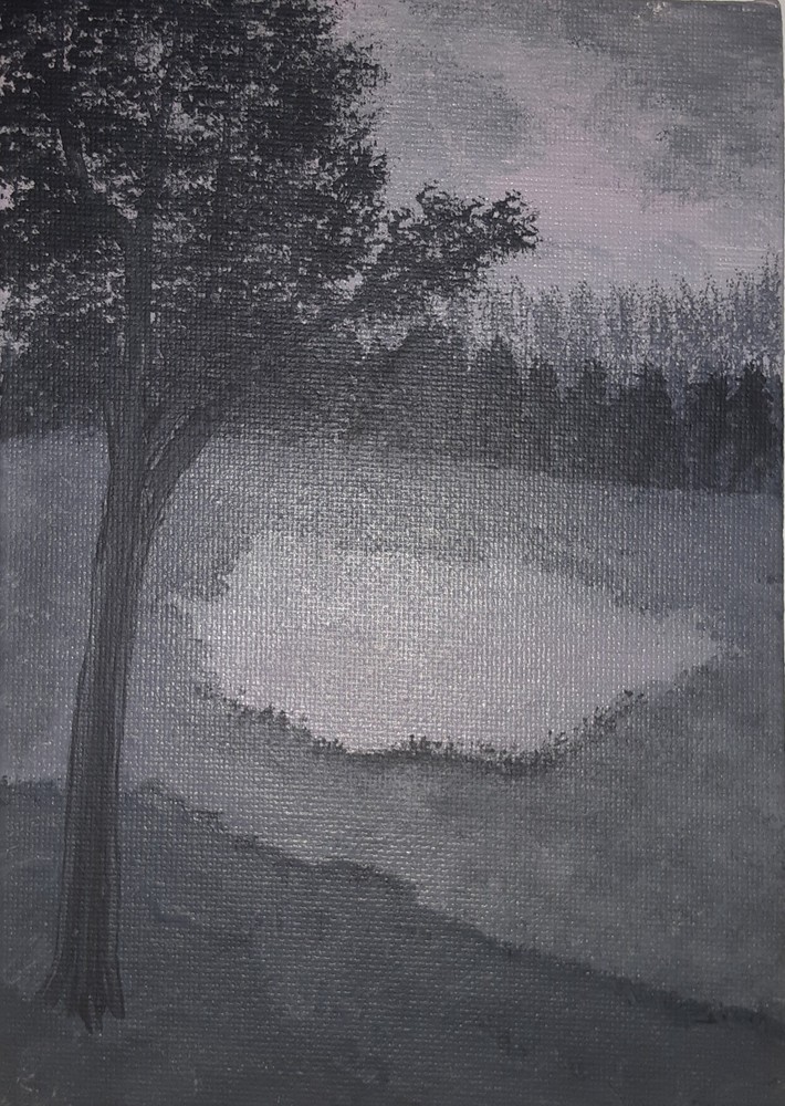 Waiting for Dawn 5×7″ Canvas Board Painting By Leland Butler Nature Art