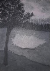 Waiting for Dawn 5×7″ Canvas Board Painting By Leland Butler Nature Art