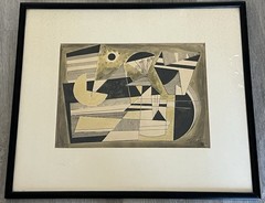 Werner Drewes Small Original Watercolor Study For “Island In The Clouds” 1942