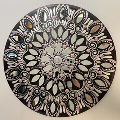 Pink And Silver Mirror Mandala Record Album – By JaDeL