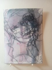 ACEO Original Painting pen & Watercolor OOAK 2.5″ x 3.5 Bloom 2.0 Woman
