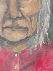 Vintage Oil painting Old Man Indian Portrait unsigned undated unframed