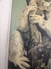 Vintage Artist Signed Oil Painting Koala Bear On Tree Framed 9.5×7.5″