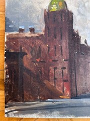 GREGG KREUTZ ORIGINAL OIL PAINTING ON CANVAS American b.1947 New York Scene?