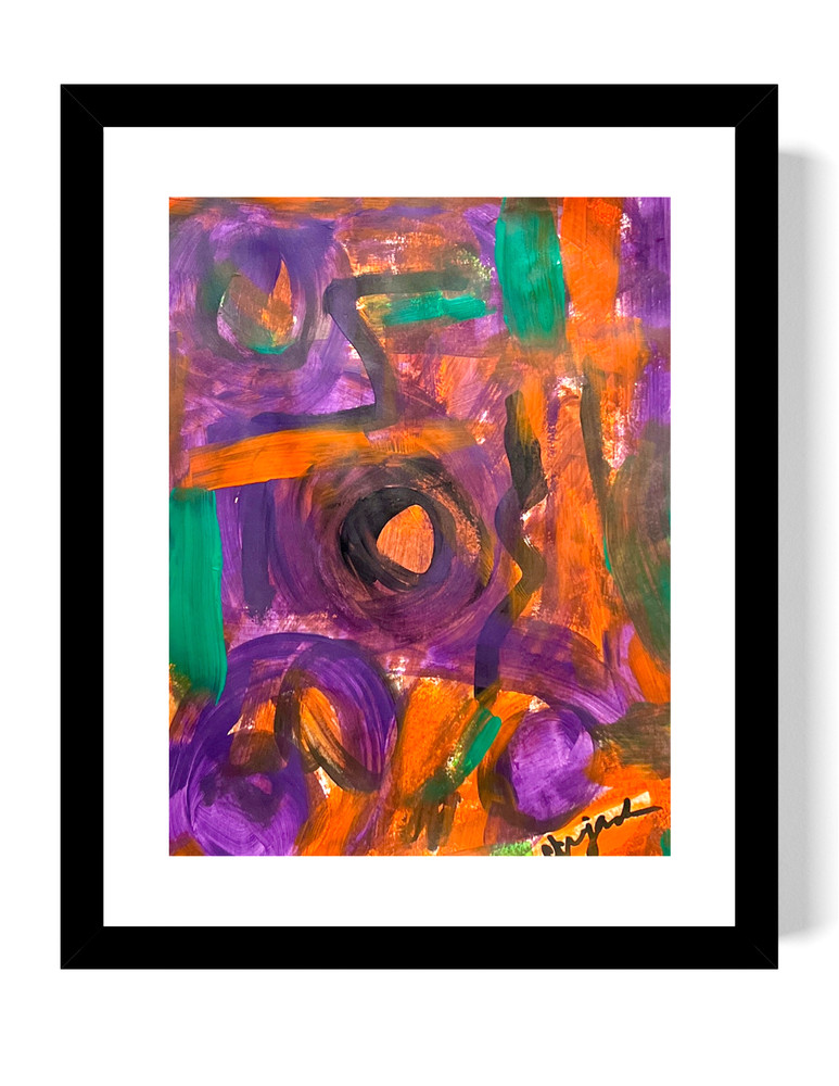 Guajardo Art: OZ 12X9 Original Paper Signed Abstract Art