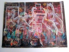 Birds Environmental Save ENDANGERED SPECIES Vtg Painting OOAK Lstd Artist $2000
