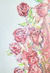 9 inch x 12 inch – Rose/Flower Drawing – NO FRAME by A. Avila