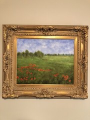 “Poppies In Provence” Original Art Oil on Canvas By Christine Nauman w/Frame