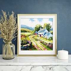 Original Impasto Oil Painting Irish Cottage Ireland Wall Art Gift for Traveler