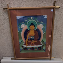 SHAKYAMUNI BUDDHA TIBETAN THANGKA ART WITH FRAME – FREE SHIPPING