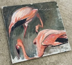 1920s Flamingos Bird Oil Painting by Important Female Artist JESSIE ARMS BOTKE