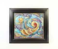 Nino Karumidze 2001 Original Oil Painting „The Boat“ F10 Georgian Female Artist