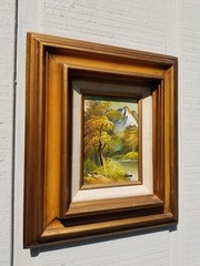 WENDY REEVES ORIGINAL OIL PAINTING MOUNTAIN STREAM LANDSCAPE FRAMED