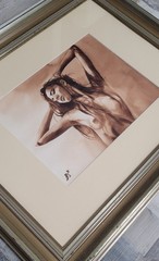 1 Watercolours Nude B.S. – Nude Women – Framed – Pastel – Hand Signed 2019