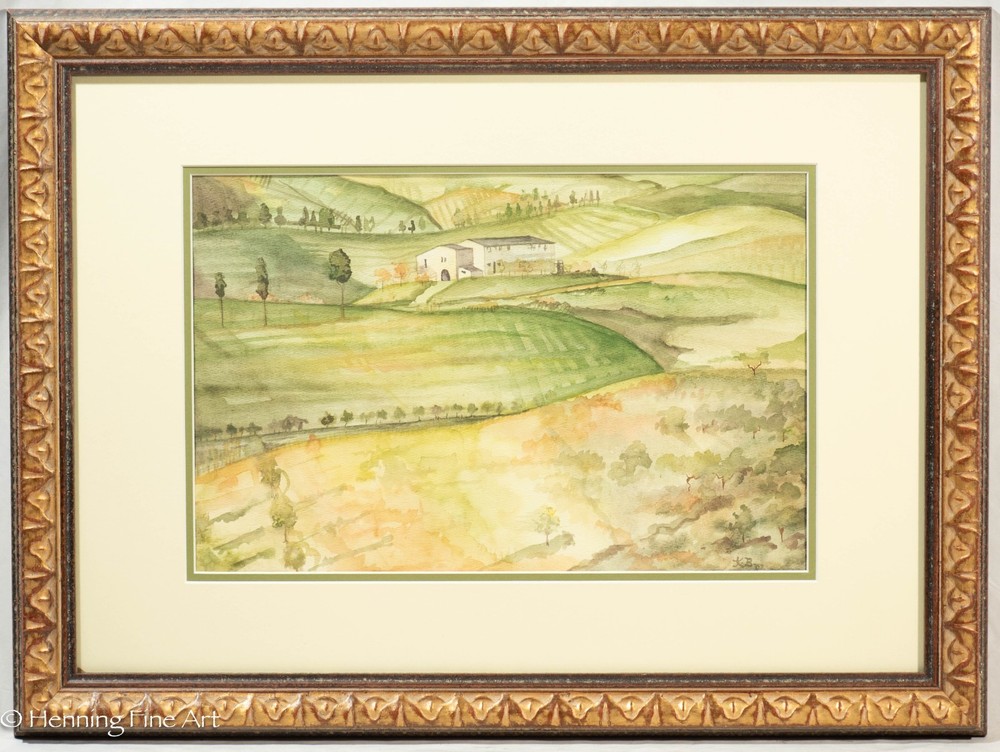 Stunning Impressionist Painting of Vineyard Estate Landscape Signed & Fine 1/2
